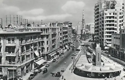 EGYPT - ALEXANDRIA, Ramleh Station - Saad Zaghloul Square, Tram, Oldtimer