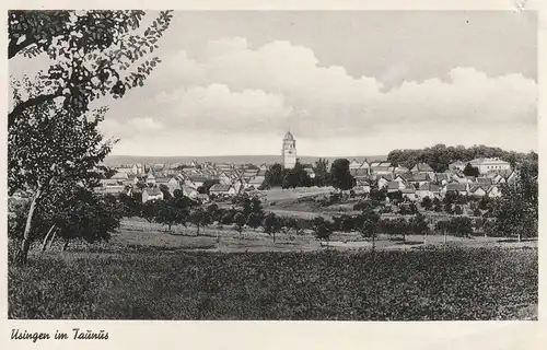 6390 USINGEN, Blick auf den Ort, 1957, kl. Druckstelle