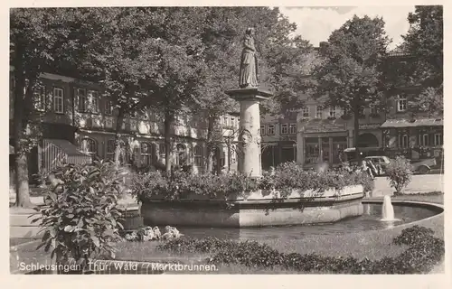 0-6056 SCHLEUSINGEN, Marktbrunnen, Verlag Straub & Fischer - Meiningen