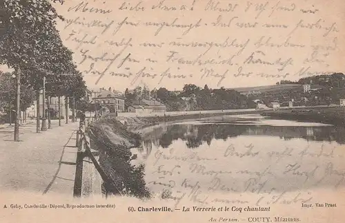 F 08000 CHARLEVILLE, La Verrerie et la Coq chantant, 1903