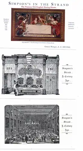 UK - ENGLAND - LONDON, Simpson's in the Strand, set of 4