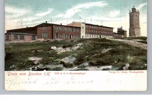 0-3706 WERNIGERODE - SCHIERKE, Brocken, 1905