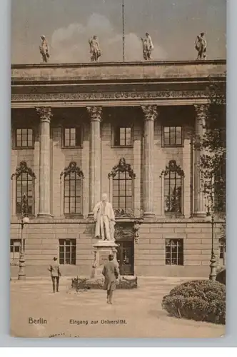 1000 BERLIN, Universität, Eingang mit Denkmal, 1910, Knackstedt & Näther