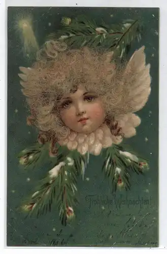 WEIHNACHTEN / CHRISTMAS, Echthaar Engel , ca. 1900