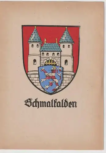 0-6080 SCHMALKALDEN,Stadtwappen, keine rücks. AK-Einteilung