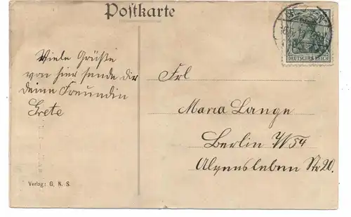 0-3551 WERBEN an der Elbe, St.Johanniskirche, innenansicht, 191..., weiches Papier