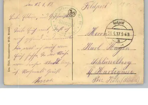 B 8500 KORTRIJK, Sint Martinuskerk, Binnenzicht, 1917, deutsche Feldpost