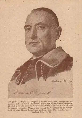 RELIGION - CHRISTENTUM - Joseph Kardinal Mindszenty, Fürstprimas von Ungarn