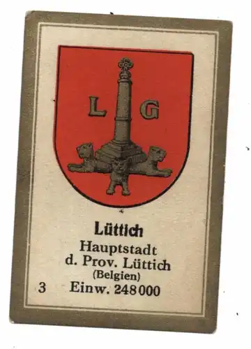 B 4000 LIEGE / LÜTTICH, Stadtwappen, Abdulla Sammelbild / Cinderella