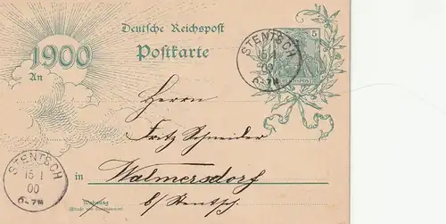 NEUMARK - STENTSCH / SZCZANIEC, Postgeschichte, Einkreisstempel 1900 auf GA