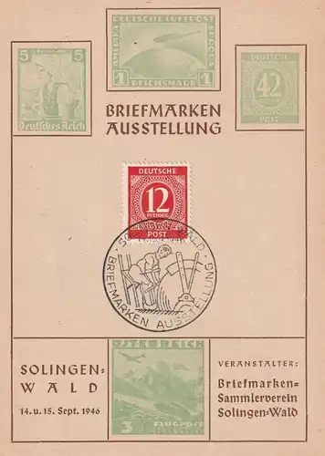 5650 SOLINGEN - WALD, 1946, Briefmarken - Ausstellung
