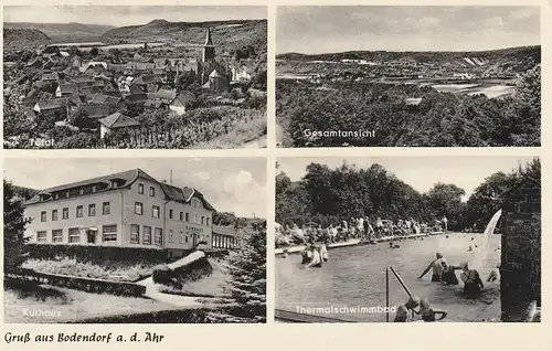 5485 SINZIG - BAD BODENDORF, Gesamtansicht, Kurhaus, Schwimmbad, 1961