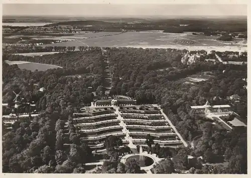 0-1500 POTSDAM, Schloß Sanssouci, Luftaufnahme 1939