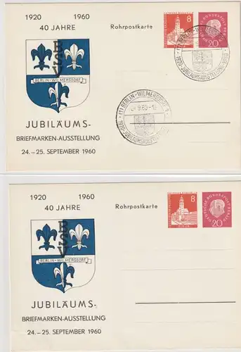 BERLIN - 1960, PP 23 & PP 24, Jubiläums Briefmarken Ausstellung, jeweils ** & o