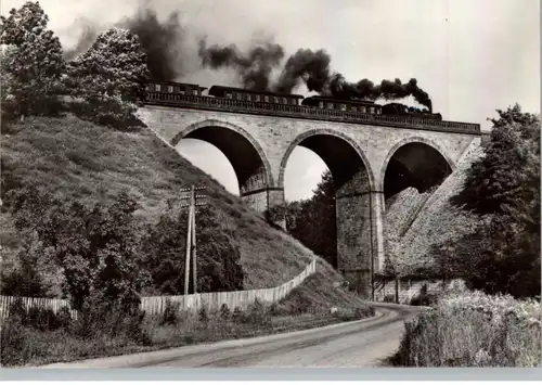 0-5603 DINGELSTÄDT/ Eichsfeld, Eisenbahnviadukt am Kerbschen Berg, Dampflok