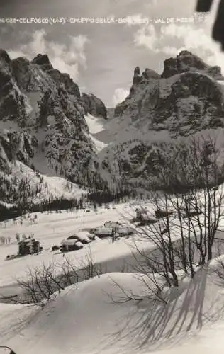 I 39033 CORVARA - KOLFUSCHG, Blick auf das Dorf im Schnee, 1953