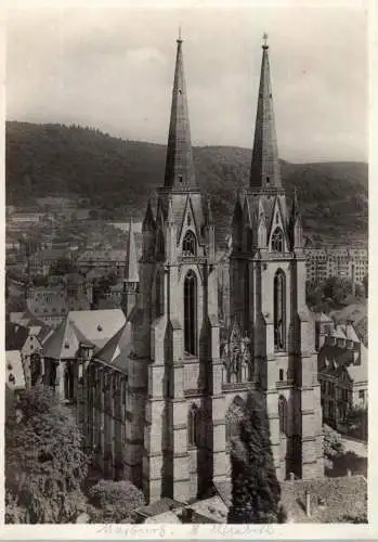 3550 MARBURG, Elisabethkirche, Westfassade, DKV Deutscher Kunst Verlag