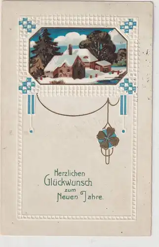NEUJAHR - Jugendstil Präge-Karte, 1914