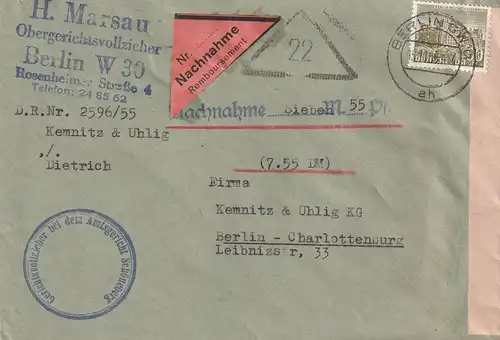 BERLIN - 1955, Michel 53, Nachnahme Gerichtsvollzieher