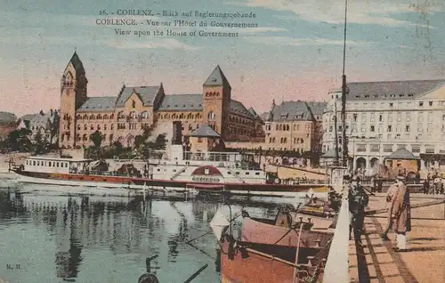 BINNENSCHIFFE - RHEIN, Dampfer "SIEGFRIED" an der Koblenzer Brücke, 1930