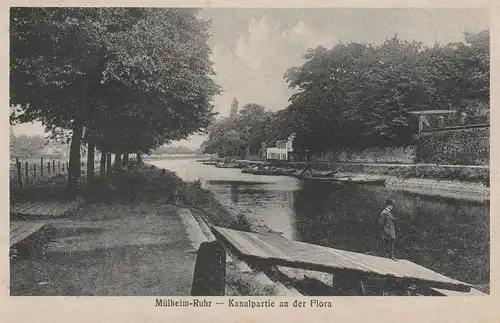 4330 MÜLHEIM / Ruhr, Kanalpartie an der Flora, 1923