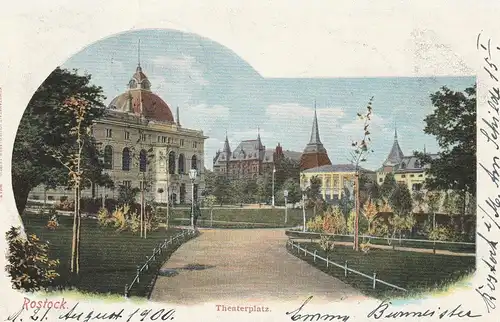 0-2500 ROSTOCK, Theaterplatz, 1900