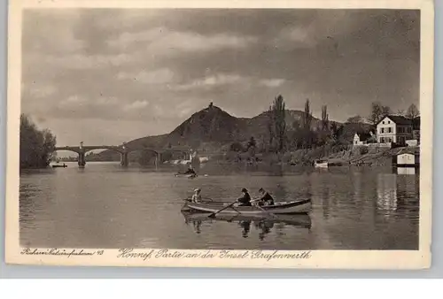 5340 BAD HONNEF - GRAFENWERTH, Ruderpartie vor der Inselbrücke, Verlag Richarz - Königswinter