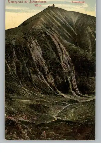 NIEDER - SCHLESIEN - BRÜCKENBERG / KARPACZ GORNY, Riesengrund mit Schneekoppe, 1911, Verlag Läffler-Greiz