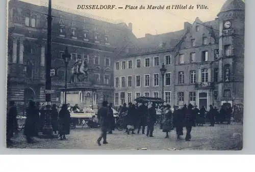 4000 DÜSSELDORF, Markt vor dem Rathaus, 20er Jahre, franz. Besatzungszeit