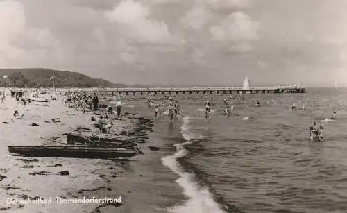 2408 TIMMENDORFER STRAND, Seesteg, Strand,, 50er Jahre