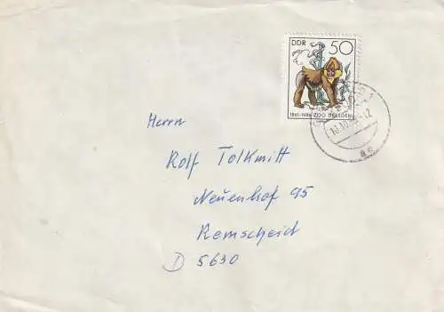 DDR - 1986, Michel 3021 Dresdner Zoo, Einzelfrankatur (40 Gramm ?)