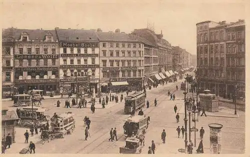 1000 BERLIN - KREUZBERG, Moritzplatz, Pferdetram, Strassenbahnen, LOESER & WOLF..., 1910