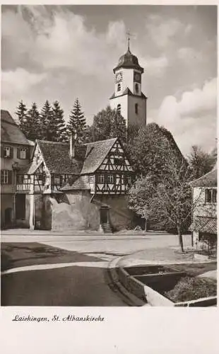 7903 LAICHINGEN, St. Albanskirche und Umgebung, Foto Laichinger