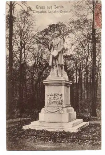 1000 BERLIN - TIERGARTEN, Lortzing - Denkmal, 1908