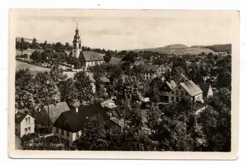 0-9304 CRANZAHL, Blick über den Ort, rücks. Kleberest