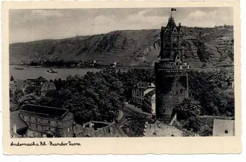 5470 ANDERNACH, Runder Turm und Umgebung, NS-Beflaggung