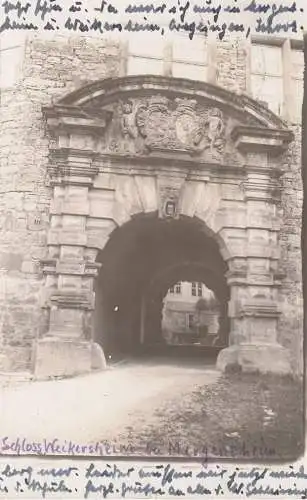 6992 WEIKERSHEIM, Schloßtor, Photo-AK, 1923