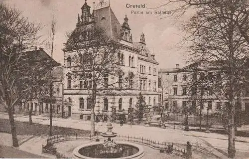 4150 KREFELD, Rathaus und Umgebung, 1921