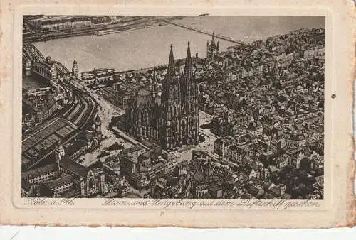 5000 KÖLN, Luftaufnahme Kölner Dom und Umgebung aus dem Zeppelin