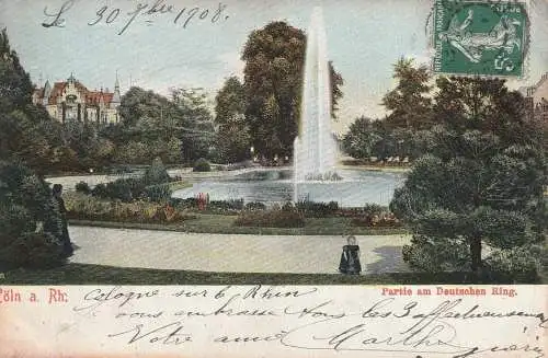 5000 KÖLN, Springbrunnen am Deutschen Ring, 1908