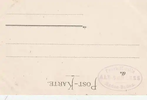 7570 BADEN - BADEN, Burg Hohenbaden vor der Zerstörung, historische Ansicht, Posthilfsstelle Alt-Schloß