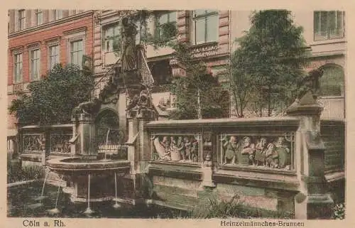 5000 KÖLN, Heinzelmännchen - Brunnen, handcoloriert, 20er Jahre