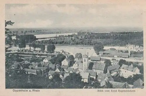 6504 OPPENHEIM, Blick vom Ernst Ruprechtturm, 1919, Verlag Feist - Mainz