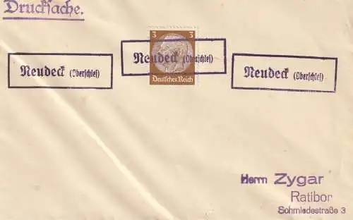 OBER - SCHLESIEN - NEUDECK / SWIERKLANIEC, Postgeschichte, Kasten-Blankostempel 30er Jahre