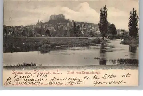 3550 MARBURG, Blick vom Krummbogen, 1903