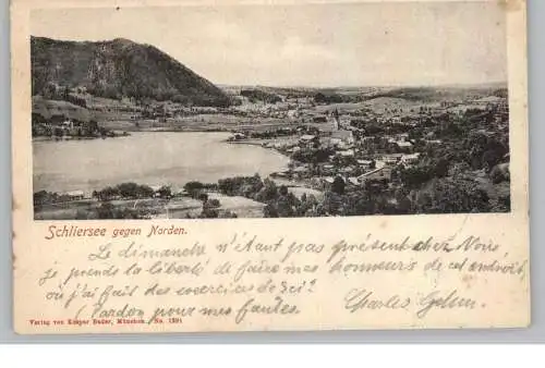 8162 SCHLIERSEE, Blick gegen Norden, Bahnpost, 1906
