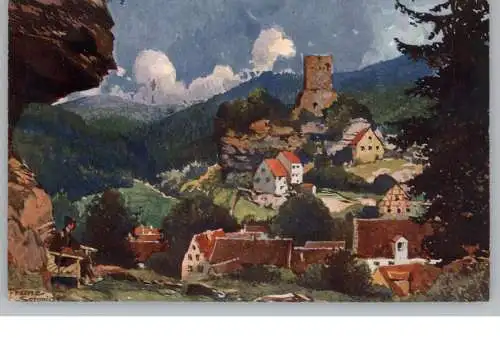 6738 ELMSTEIN, Burg und Dorf, Pfälzer Heimatbilder # 277, Künstler Franz Schmidt