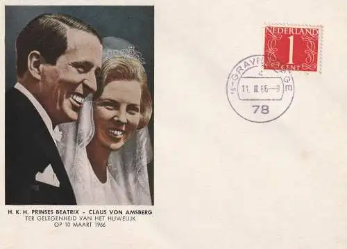 MONARCHIE - NIEDERLANDE, Hochzeit 1966