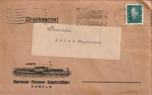 BINNENSCHIFFE - WESER,  Oberweser-Personen-Dampfschiffahrt, Musterbeutel 1932