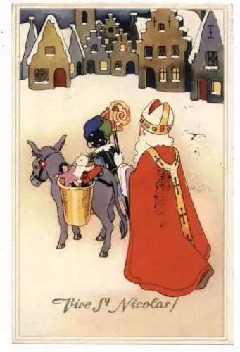 SANTA / NICOLAS, Zwarte Piet, "Vive St. Nicolas, leichte Druckstelle
